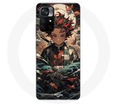 Coque Maniacase pour Xiaomi Poco M4 Pro 5G demon slayer Tanjiro anime manga
