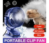 3 colores USB Mini ventilador de clip de 720 grados Carga USB Pequeño ventilador portátil Dormitorio silencioso Escritorio de oficina Viento fuerte Dos velocidades Artefacto de verano ajustable negro