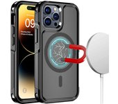 Funda para teléfono MagSafe para iPhone 13 12 Pro Mini Max 11 15 14 Plus, resistente, a prueba de golpes, magnética, híbrida, mate For iPhone14 Pro Max negro