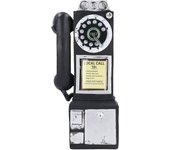 Adorno de teléfono vintage de pared, innovador y realista, ideal para decorar tu café. negro
