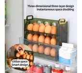 Bandeja de huevos reutilizable, caja de almacenamiento transparente protectora duradera para refrigerador 2 layer