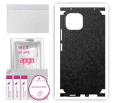 apgo Protective Skin Sticker for the back+sides compatible with Xiaomi Mi 11 Lite, Full Wrap Film, Foil, Vinyl - Pattern Black Honeycomb