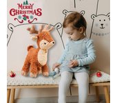 Muñeco de peluche de árbol de Navidad de dibujos animados, divertidos adornos navideños para interiores, simulación de alce navideño 30
