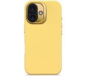 Carcasa trasera de silicona antimicrobiana decodificada con Magsafe para iPhone 16 - Amarilla