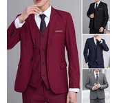 Chaqueta de traje para hombre, de manga larga, con solapa y dos botones, de color liso, con bolsillos y solapa, corte ajustado XL azul marino