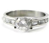 Anillo de acero blanco 'Diosa' 52