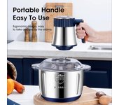 Picadora de carne eléctrica de 5 l, trituradora de alimentos de acero inoxidable 304, cortadora de verduras multifuncional, picadora, procesador de alimentos para bebés EU