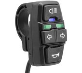 Interruptor de bocina de señal de giro para faro de bicicleta eléctrica 3 en 1, interruptor de Control de encendido/apagado de 36V/48V negro