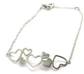 Les Trésors De Lily [M8798] - Pulsera de acero 'Love' de plata plata
