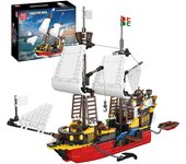 MOULD KING 10137 MOC Revenge Pirate Ship Clamp Blocks Kit Bloques de construcción de barcos de vela Juguetes para adultos y niños 10137