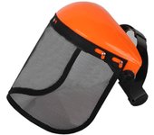 Casco de seguridad con visera de malla integral para tala, desbrozadora, protección forestal y cortacésped.