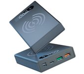 CX5 Caja portátil 5x18650 QC del banco del poder de la instalación fácil útil para las tabletas without Wireless Charging Ordinary Type negro