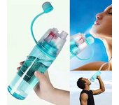 Nueva botella de Agua pulverizada creativa, botellas atomizadoras portátiles, deportes al aire libre, gimnasio, bebida, Bot color rosa
