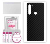 apgo Protective Skin Sticker for the back compatible with HTC U20 5G, Wrap Film, Foil, Vinyl - Pattern Carbon Black