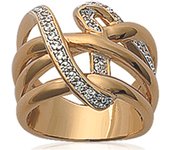 Anillo chapado en oro 'Diosa' oro blanco - 17 mm 54 oro