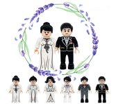 Boda Casarse 4.5cm MOC Ciudad Modelo Accesorios Bloques de construcción Figuras Mini Modelo Kits de construcción Juguetes educativos para niños