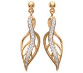 Les Trésors De Lily [K3834] - Pendientes chapados en oro 'Diosa' oro blanco - 30x9 mm oro