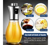 Pulverizador de aceite para cocinar, pulverizador de aceite de oliva de 200 ml, botella pulverizadora de acero inoxidable, pulverizador de aceite portátil, utensilios de cocina. puro