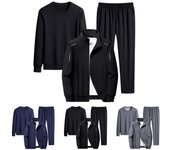 Conjunto de chándal para hombre, chaqueta y pantalones de chándal, moda de otoño y primavera, conjunto de chándal para hombre, trajes deportivos de talla grande 8XL S gris