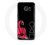 Coque pour Samsung Galaxy S6 Edge Squid Game Masques Triangle carré et Cercle