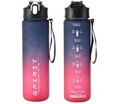Botella de agua deportiva de gran capacidad de 800 ml/28 oz, a prueba de fugas, de plástico colorido, para beber al aire libre, viajes, gimnasios, fitness, jarras portátiles