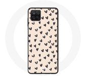 Coque pour Samsung Galaxy A42 5G Fond de texture abstraite coeurs noirs