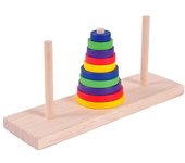 Torre de madera de Hanoi, juego de rompecabezas de desarrollo de diez capas, juguete para niños adultos