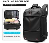 Mochila Vacpack de 60 l, impermeable, antirrobo, con compresión de aire al vacío, para viajes, con bomba eléctrica para viajeros negro
