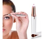 Recortador de cejas eléctrico para mujer, lápiz moldeador de cejas, depilador facial para mujer, afeitadora de cejas automática recargable, navaja de bolsillo rojo