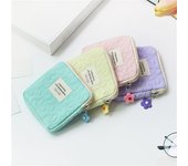 Neceser pequeño para mujer, organizador de viaje para toallas sanitarias, maquillaje, monedas, dinero, tarjetas, lápiz labial One Size color rosa