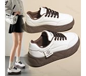 Zapatillas de deporte informales para mujer, zapatos vulcanizados con plataforma y cordones a la moda, para exteriores, duraderos, para correr, 2024 35 caqui