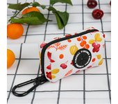 Dispensador portátil de bolsas para desechos de mascotas con hebillas colgantes, diseño extraíble con cremallera suave, bolsa biodegradable para excrementos de perro, bolsa para viajes al aire libre azul