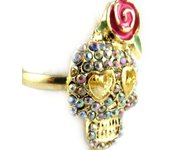 Les Trésors De Lily [K9757] - Bague créateur 'Tête de Mort' doré oro