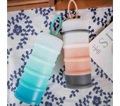 Dispensador portátil de fórmula para bebé de 4 capas, contenedor de viaje para leche en polvo para bebé con asa de transporte, almacenamiento color rosa