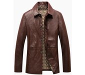 Chaqueta de cuero para hombre, otoño e invierno, nueva chaqueta de cuero PU para papá de mediana edad, chaqueta de invierno superior M