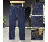 Pantalones de tubo rectos holgados para hombres de negocios ligeros pantalones de mezclilla de algodón mercerizado casuales elásticos regulares nuevos de primavera para hombres pantalones de mezclilla para hombres 38