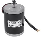 MY6812 12V 120W Motor de cepillo pequeño de alta velocidad con polea de correa Scooter Eléctrico E accesorio de bicicleta blanco