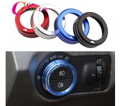 Pegatina decorativa para la perilla del interruptor de los faros delanteros del coche, para Chevrolet Malibu Cruze Trax, Opel Mokka ASTRA negro