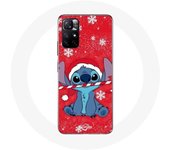 Funda para Xiaomi Redmi Note 11s 5G Stitch Nieve Feliz Navidad Fondo Rojo
