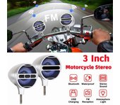 1 par de altavoces estéreo Bluetooth para motocicleta de 3 pulgadas, Audio para motocicleta, MP3, Radio FM con atmósfera Led