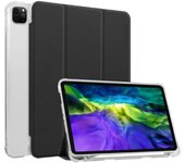 Funda de mesa para iPad Air 4, 5, 2022, 10,2, 8. ° 9,7, con portalápices, carcasa trasera transparente, 10,5 Pro 11 iPad Mini 6 8.3in negro