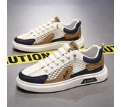 Zapatos de moda para hombre, zapatos casuales de malla transpirable de verano, tendencia de zapatos de placa hueca elegantes y cómodos, suela suave 39