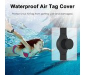 2 piezas rastreador pulsera antipérdida funda protectora ajustable resistente al desgaste a prueba de arañazos suave flexible localizador de rastreador para niños banda de reloj para AirTag negro