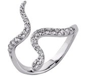 Bague Argent artisanale 'Tentation' blanc argenté (rhodié) - 20 mm 54 blanco