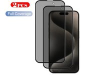 2PCS Vidrio templado antiespía para iPhone 15 14 13 12 11 Pro Max Mini Protector de pantalla de privacidad de cubierta completa para iPhone X XR XS Max 7 8 SE 3 2 6 6s Plus For iPhone 12 Mini