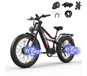 Tifgalop ES7PRO Nueva bicicleta eléctrica para adultos 1500W Motor dual EBike Batería 52V 21AH Freno hidráulico 60km/h 26'' Neumático ancho Acelerador Bicicleta MTB ES7PRO-Black