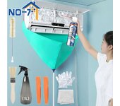 Kit de limpieza de aire acondicionado con cubierta antifugas, juego completo de limpiador de aire acondicionado con tubería de agua y herramientas de limpieza fáciles de desmontar.