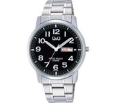 Reloj Citizen W474-205 para hombre ( Reloj Q&Q modelo inoxidable) Reloj redondo analógico de acero inoxidable plateado