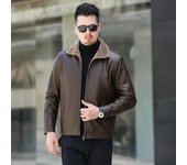 Nueva chaqueta de cuero para hombre, chaqueta integrada de piel, chaqueta de cuero para papá gruesa y holgada de felpa para otoño e invierno 4XL