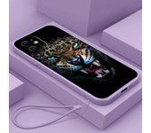 Funda de silicona con borde recto y diseño de ojos de tigre N96 con cordón para Xiaomi Poco X5 F6 Redmi Note 13 Pro 12C Realme C55 Huawei Funda a prueba de golpes Xiaomi 10T Pro/10T